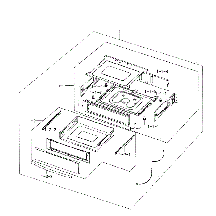 Drawer Assembly Diagram and Parts List for NE597R0ABSR AA-01 Samsung Range