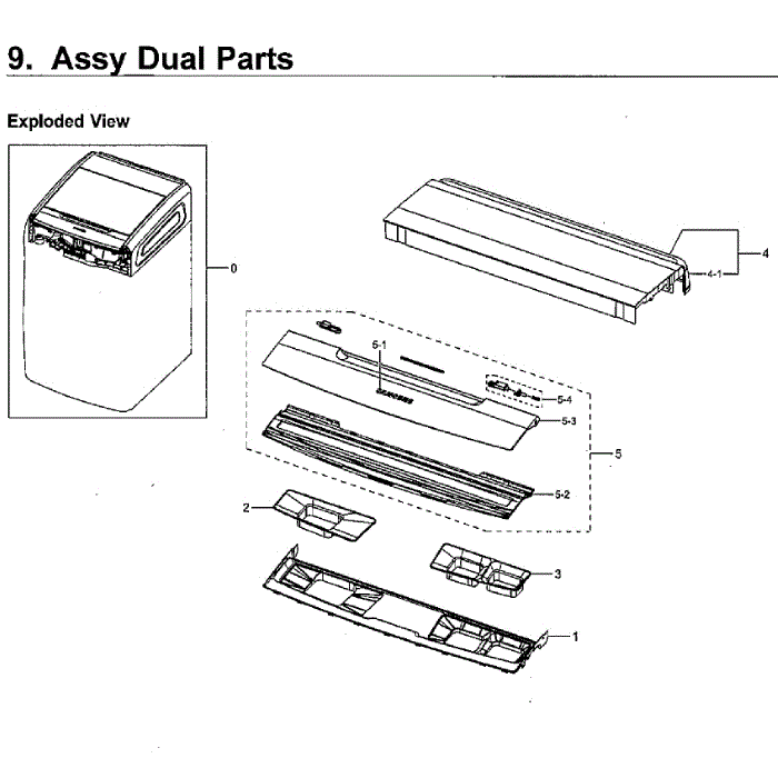 Dual Diagram and Parts List for WV55M9600AW A5-00 Samsung Washer
