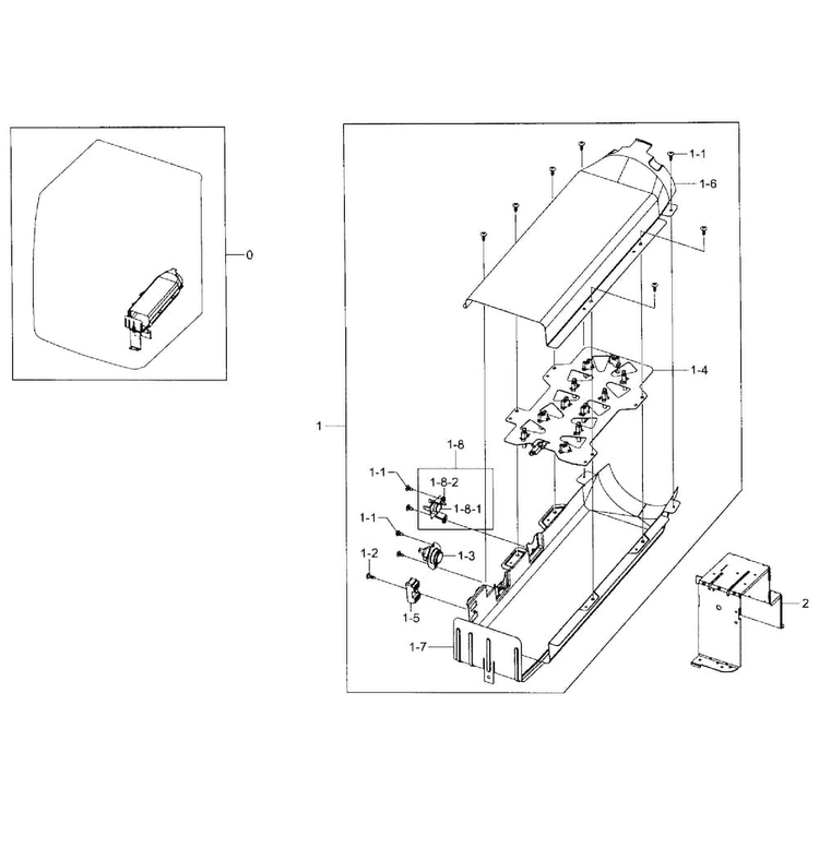 Duct Heater Diagram and Parts List for DV457EVGSWR AA-0000 Samsung Dryer