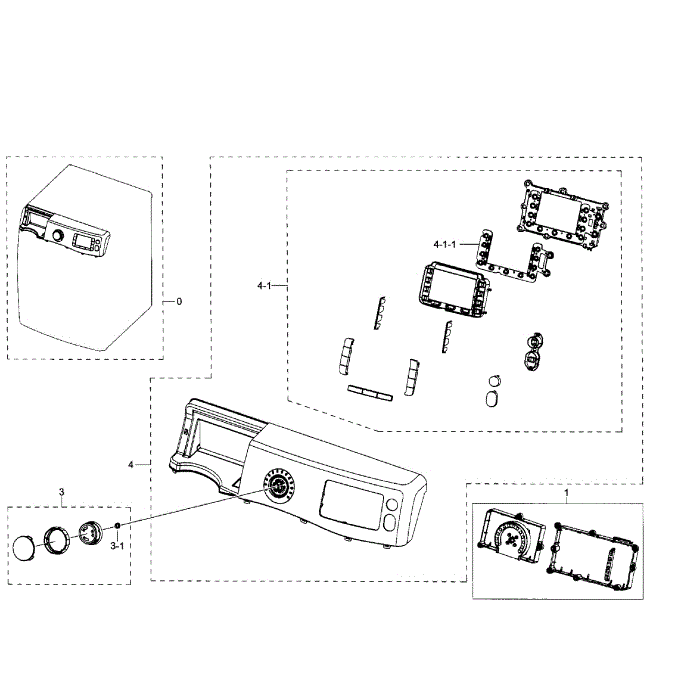 Control Panel Diagram and Parts List for WF511ABR XAA-02 Samsung Washer