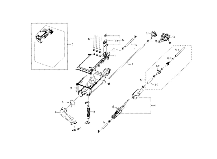 Housing-drawer Diagram and Parts List for WF448AAE XAA-0001 Samsung Washer