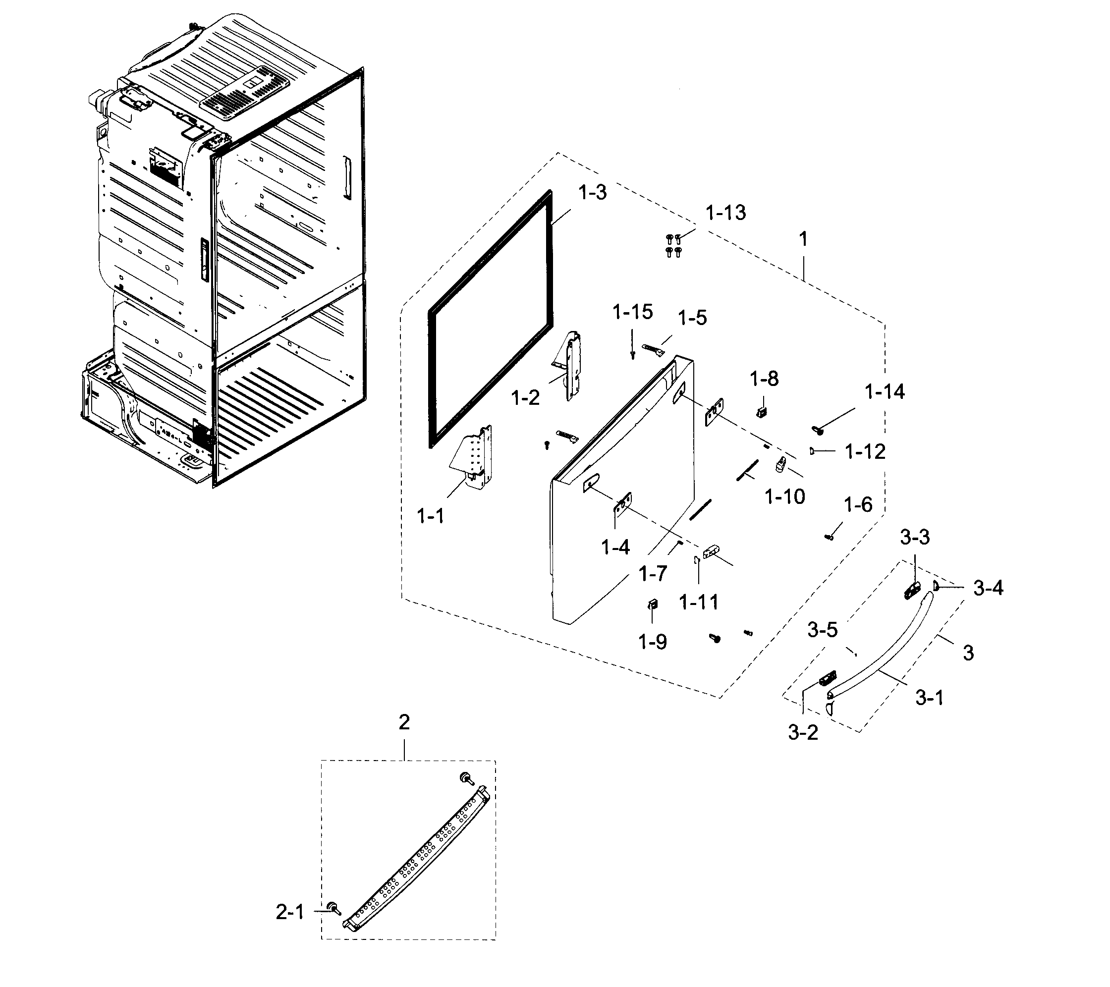 Freezer Door Diagram and Parts List for RF28HDEDBSR AA-0010 Samsung Refrigerator