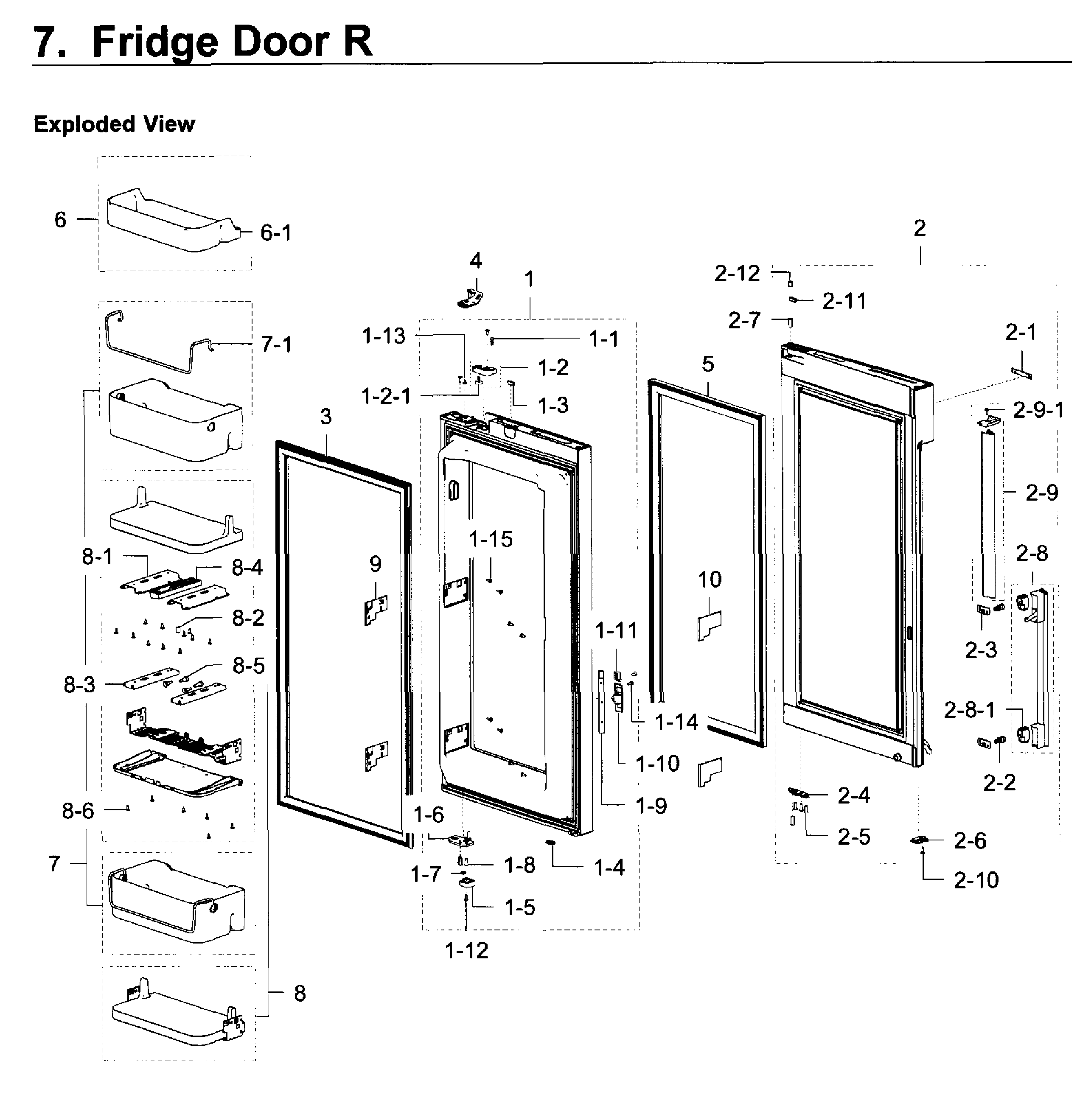 Frdige Door R Diagram and Parts List for RF22K9381SG AA-0000 Samsung Refrigerator