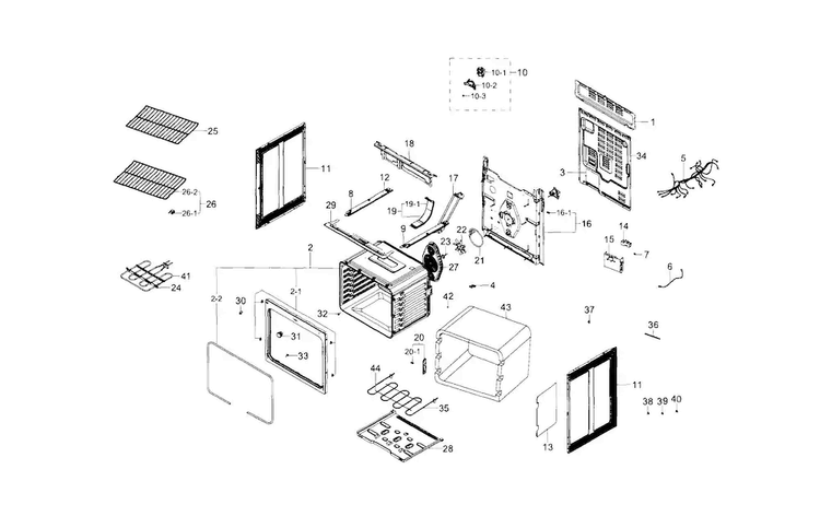 Main Assy Diagram and Parts List for NE59J7630SB AA-0000 Samsung Range