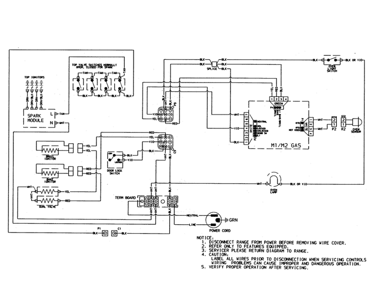 Wiring Information Diagram and Parts List for RGSF3330DW XAA Samsung Range