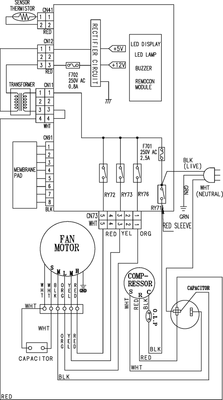 Wiring Information Diagram and Parts List for AW189CB XAA Samsung Air Conditioner