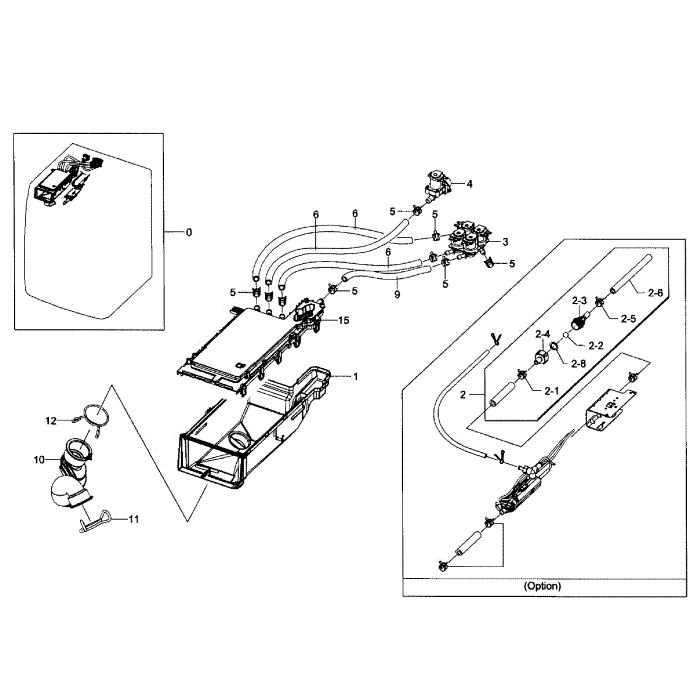 Drawer Housing Diagram and Parts List for WF511ABW XAA-03 Samsung Washer