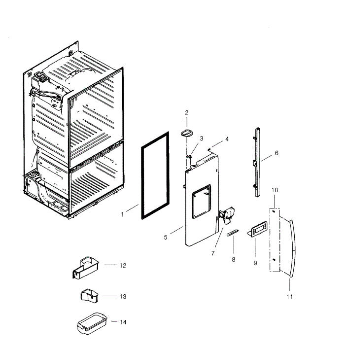 Left Door Diagram and Parts List for RF268ABBP XAA-00 Samsung Refrigerator