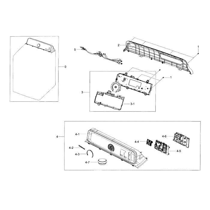 Control Panel Diagram and Parts List for WA40J3000AW A2-00 Samsung Washer