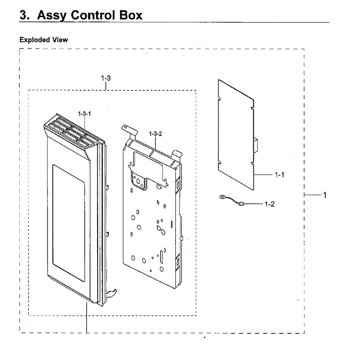 Control Diagram and Parts List for ME21K6000AS AA-01 Samsung Microwave Oven Combo