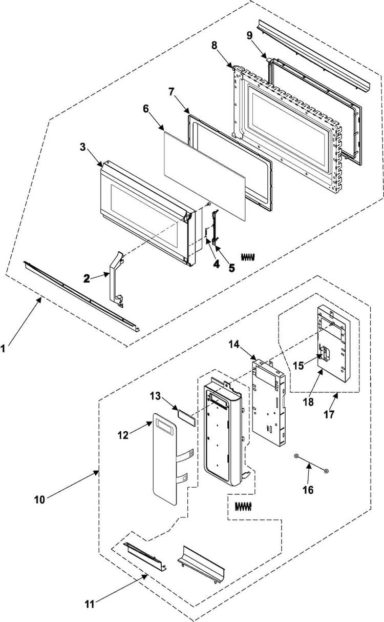 Ctrl Panel/door Asy-smh7178ste Diagram and Parts List for SMH7178STE XAA Samsung Microwave