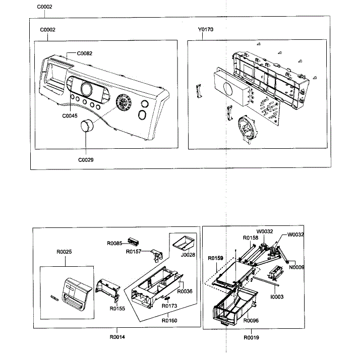 Control Diagram and Parts List for WF337AAW XAA-00 Samsung Washer