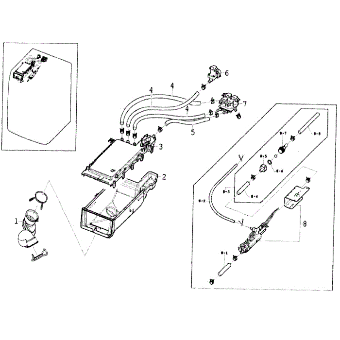 Drawer 2 Diagram and Parts List for WF350ANR XAA-00 Samsung Washer