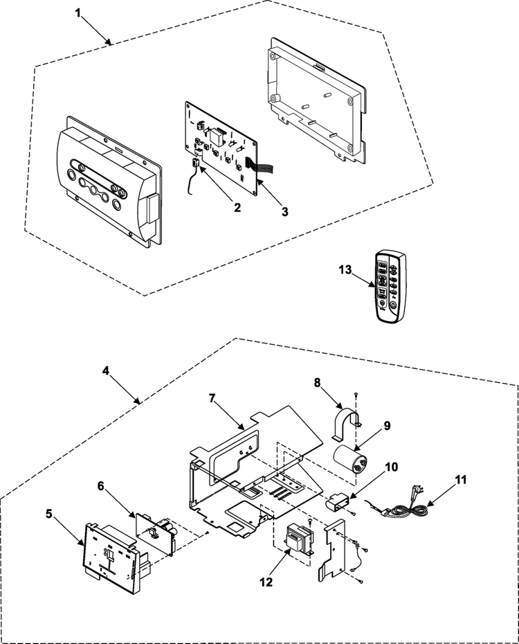 Control Assembly Diagram and Parts List for AW1891L XAA Samsung Air Conditioner