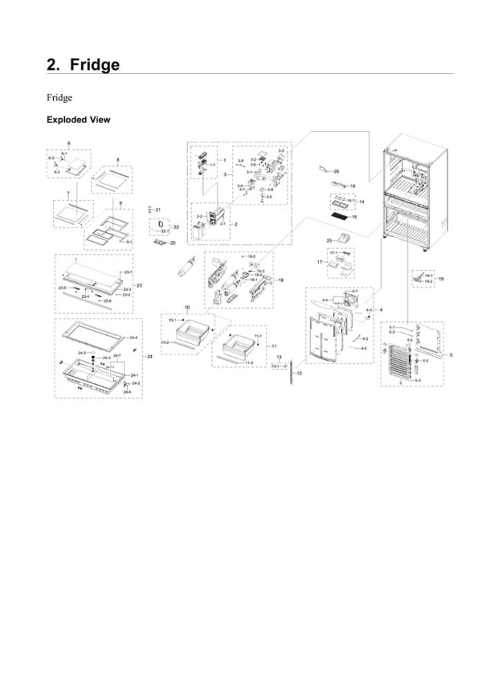 Refrigerator Parts Diagram and Parts List for RF24R7201SR AA-04 Samsung Refrigerator
