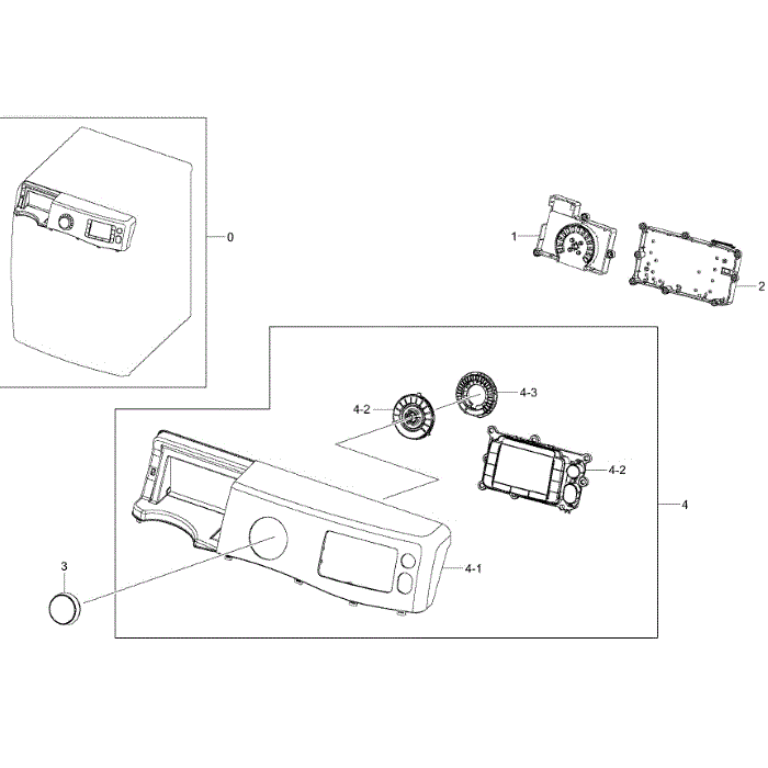 Control Panel Diagram and Parts List for WF455ARGSGR A2-00 Samsung Washer