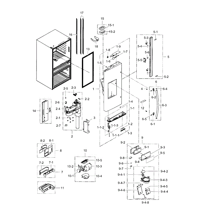 Refrigerator Door L Diagram and Parts List for RF23HSESBSR AA-00 Samsung Refrigerator