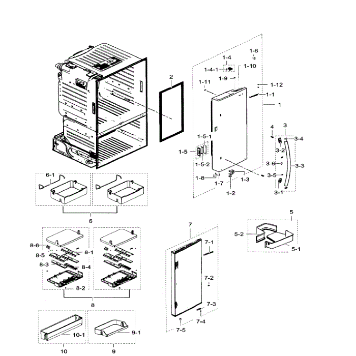 Right Door Diagram and Parts List for RF23HTEDBSR AA-04 Samsung Refrigerator