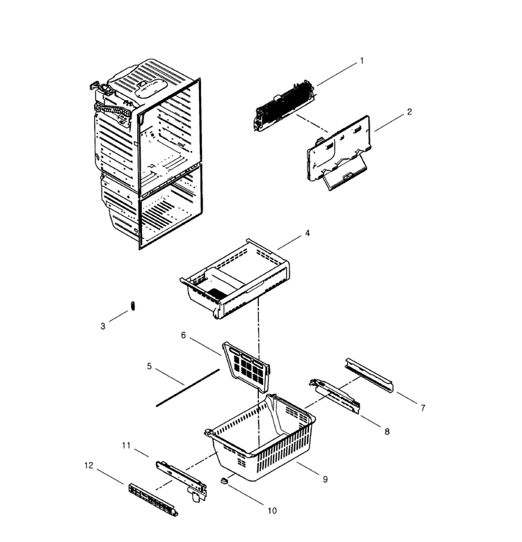 Freezer Diagram and Parts List for RFG296HDBP XAA-0001 Samsung Refrigerator