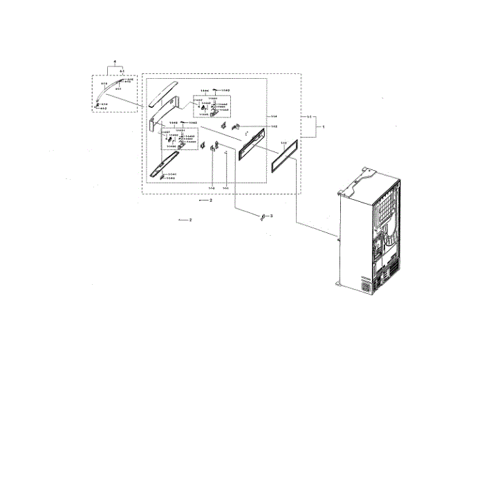 Mid Door Diagram and Parts List for RF28NHEDBSR AA-00 Samsung Refrigerator