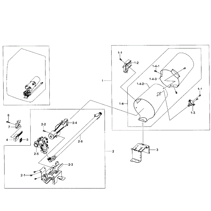 Heater Assembly Diagram and Parts List for DV431AGP XAA-01 Samsung Dryer