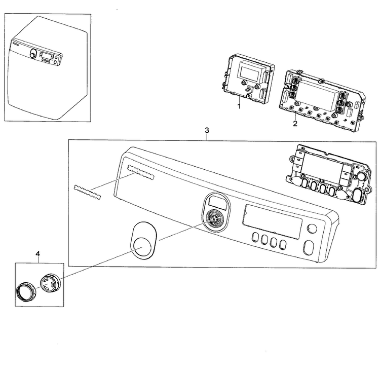 Control Panel Diagram and Parts List for DV448AGE XAA-0002 Samsung Dryer