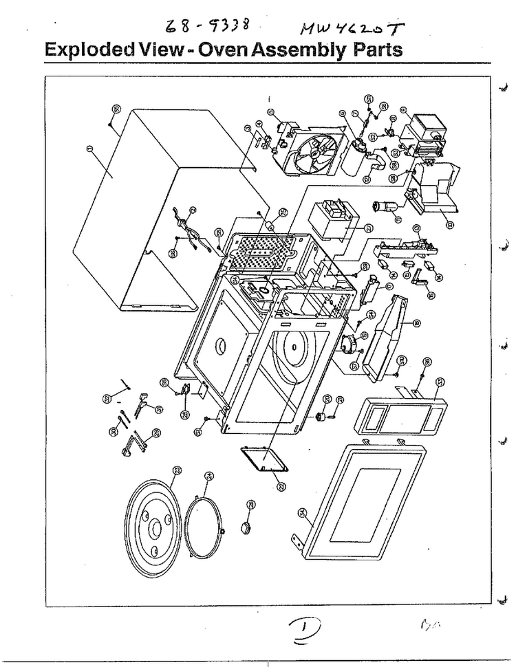 Parts List-cavity Parts/standard Parts Diagram and Parts List for MW4620T XAA Samsung Microwave