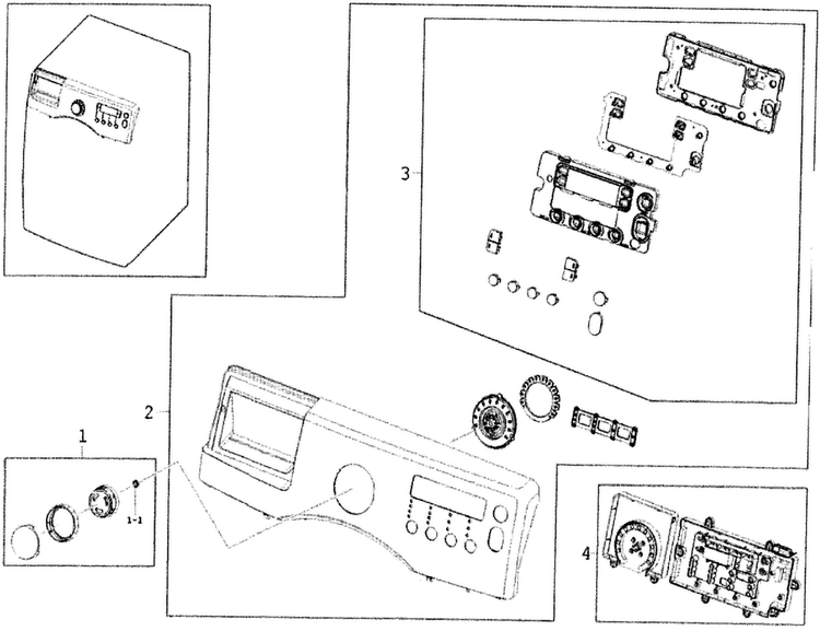 Panel Diagram and Parts List for WF350ANR XAA-0000 Samsung Washer