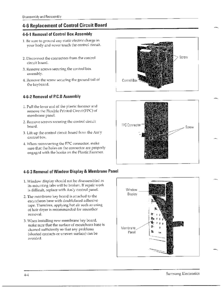 Removal/control Box/pcb/panel Diagram and Parts List for MW4371G XAA Samsung Microwave