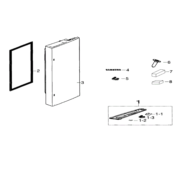 Right Door Diagram and Parts List for RF260BEAEBC AA-02 Samsung Refrigerator