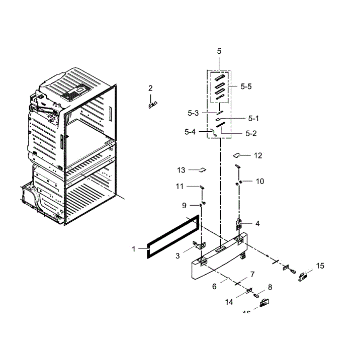 Flex Zone Door Diagram and Parts List for RF25HMEDBSR AA-00 Samsung Refrigerator