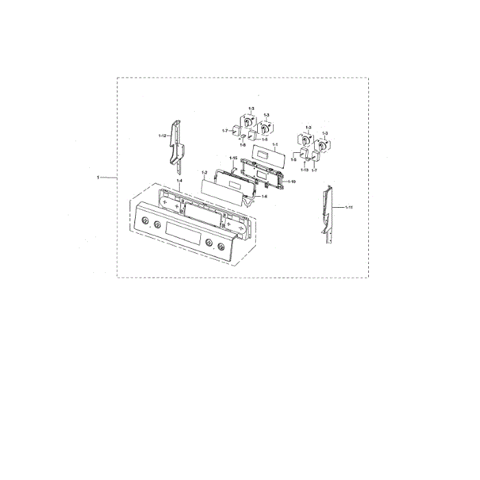 Control Diagram and Parts List for NE595R0ABSR AA-00 Samsung Range