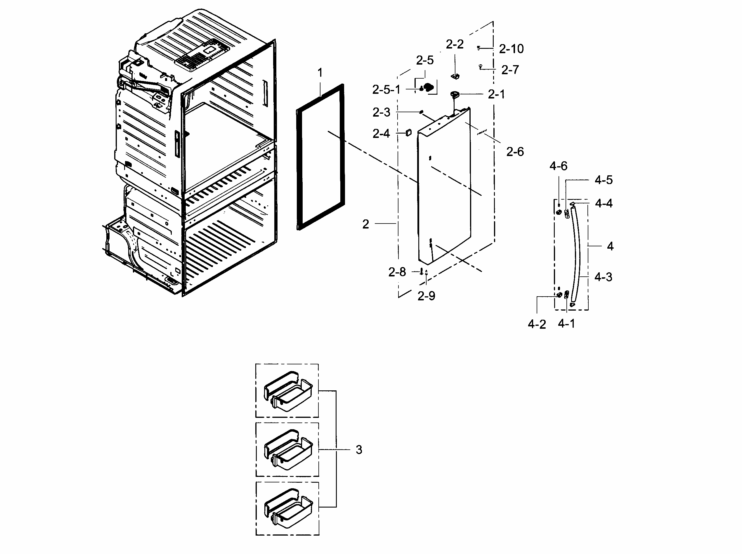 Refrigerator Door R Diagram and Parts List for RF28HMEDBSR AA-0005 Samsung Refrigerator