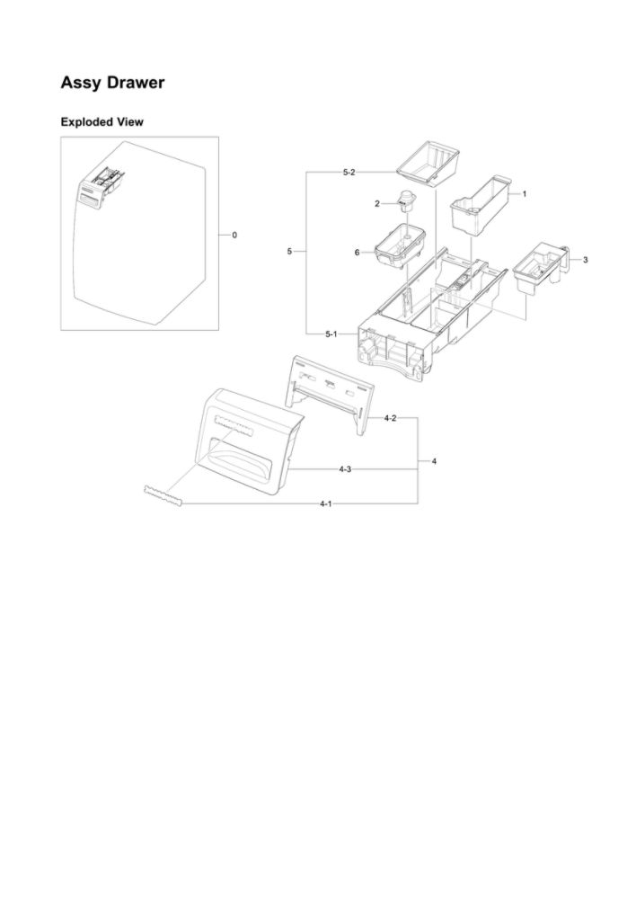 Drawer Assembly Diagram and Parts List for WF331ANR XAA-02 Samsung Washer