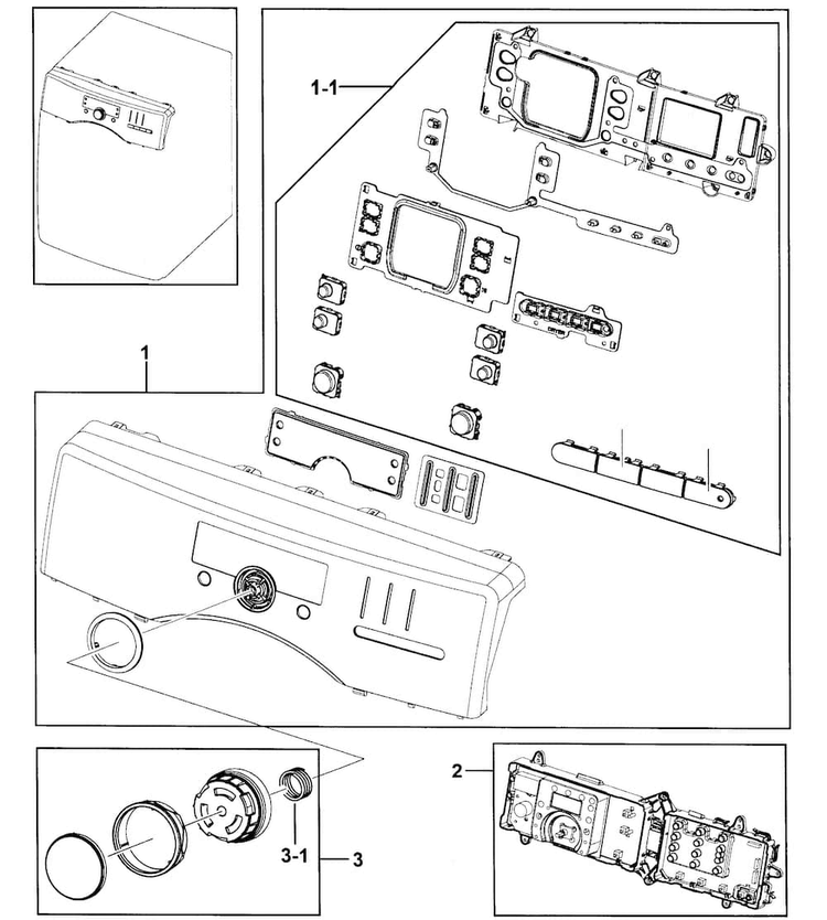 Control Panel Diagram and Parts List for 40299032010  Kenmore Dryer