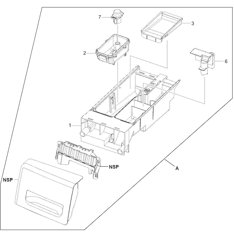 Drawer Assy Diagram and Parts List for 40249032010  Kenmore Washer