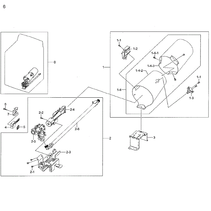 Duct Heater Diagram and Parts List for DV48H7400GP A2-01 Samsung Dryer