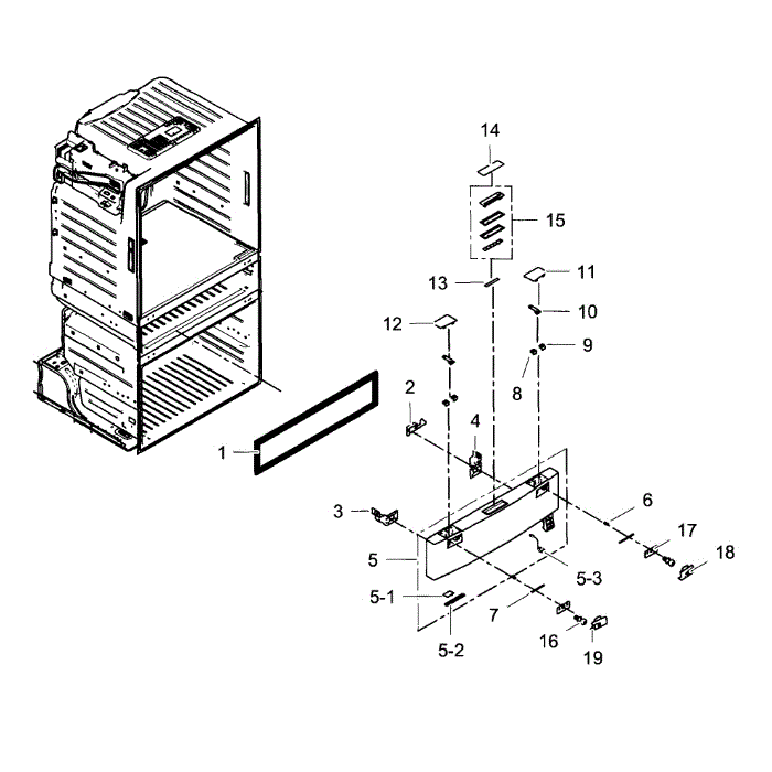 Flexzone Door Diagram and Parts List for RF4287HABP XAA-02 Samsung Refrigerator