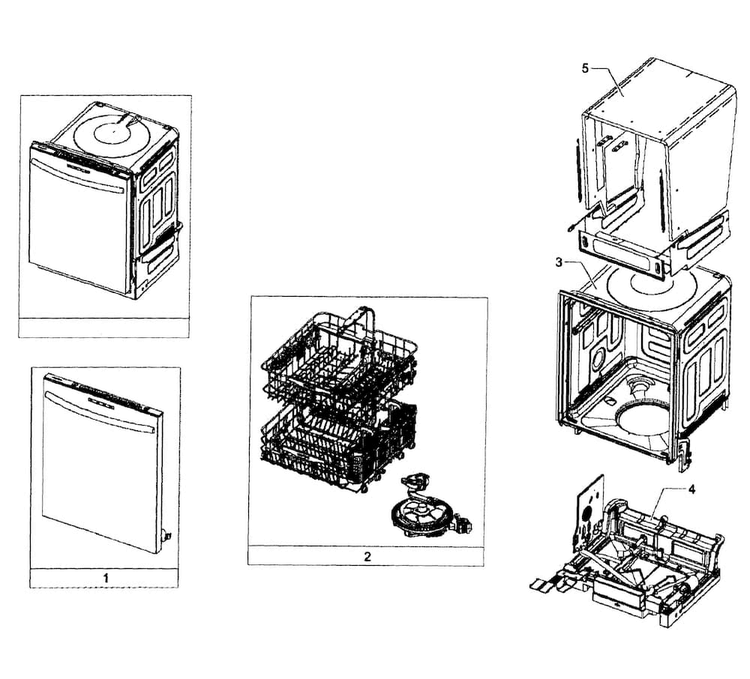 Main Assy Diagram and Parts List for DW80F800UWS AA-0000 Samsung Dishwasher