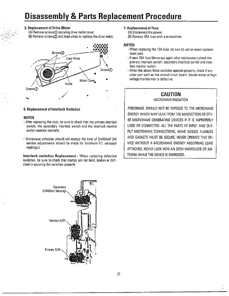 Disassembly And Parts Replacement Page 3 Diagram and Parts List for MW3580T XAA Samsung Microwave