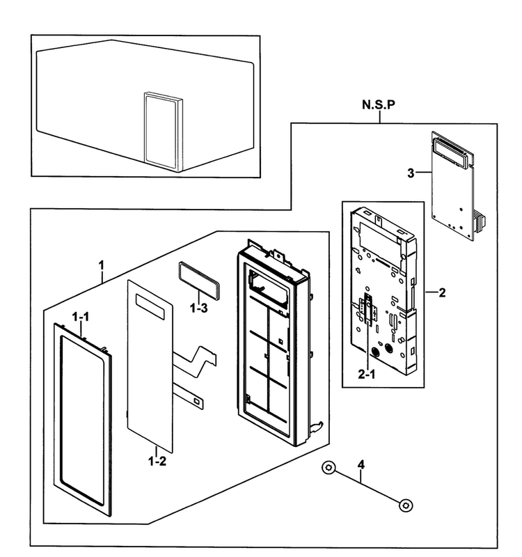 Control Box Diagram and Parts List for SMH7187STG XAA-0000 Samsung Microwave