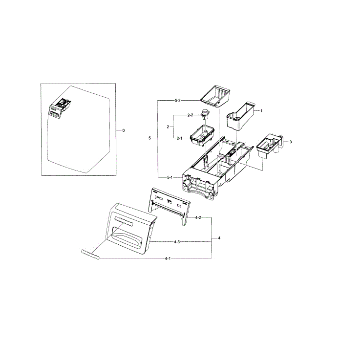 Drawer Diagram and Parts List for WF330ANW XAA-05 Samsung Washer