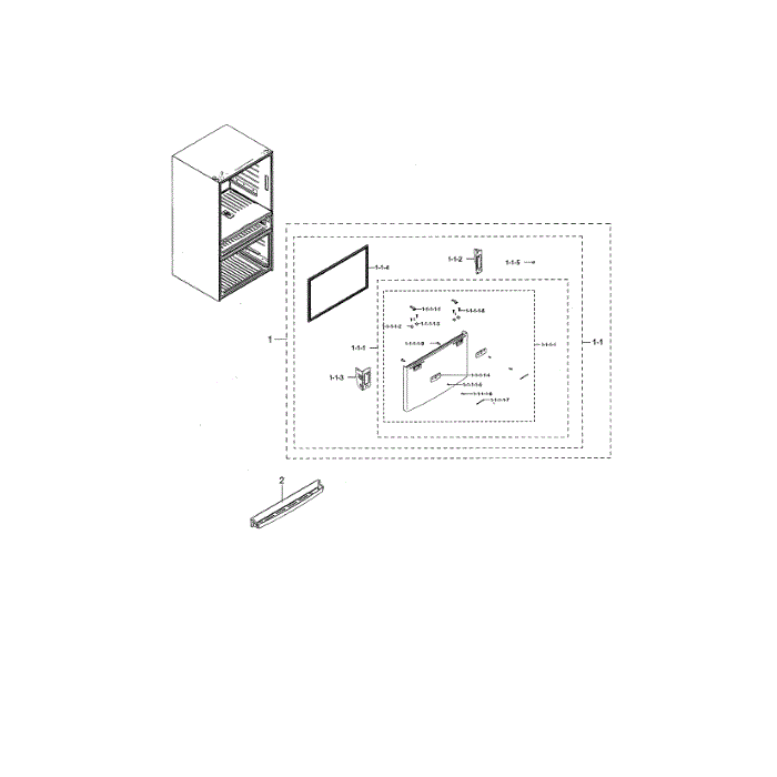Freezer Door Diagram and Parts List for RF28HMEDBSG AA-02 Samsung Refrigerator