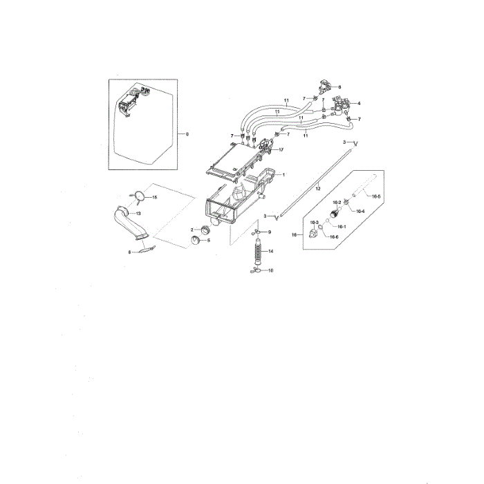 Housing Drawer Diagram and Parts List for WF461ABP XAA-01 Samsung Washer