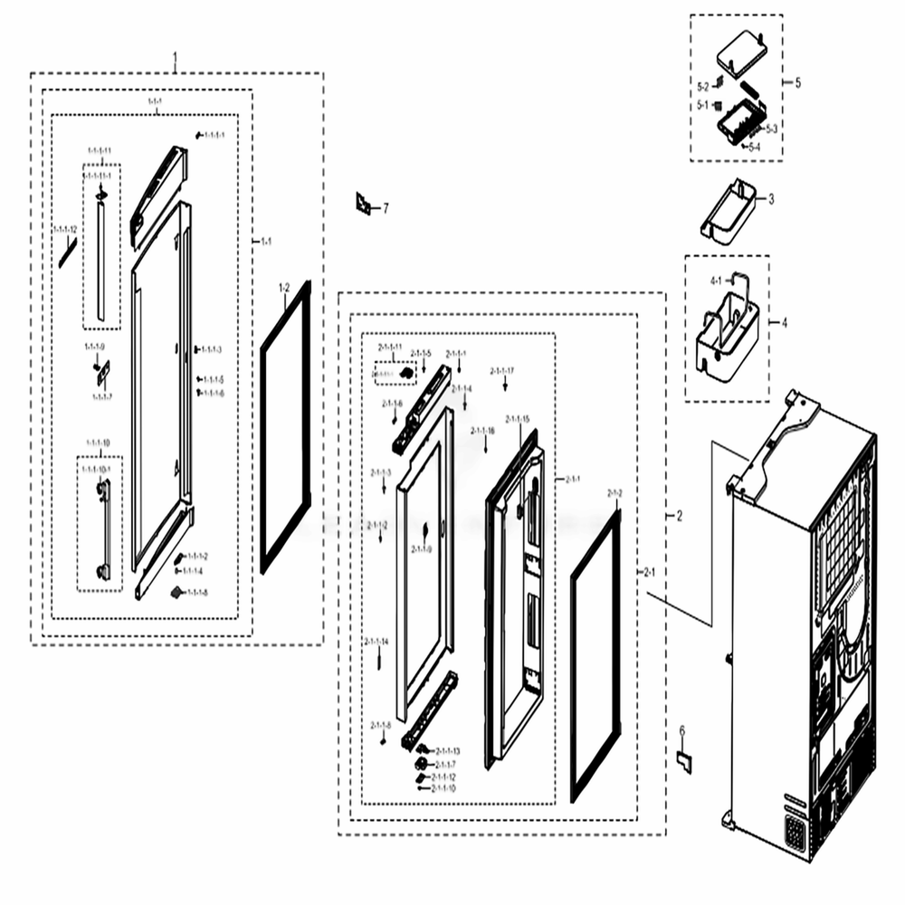 Fridge Door R Diagram and Parts List for RF22K9381SR (AA)(0005) Samsung Refrigerator