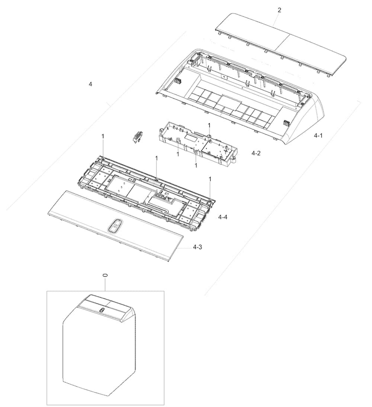 Control Panel Diagram and Parts List for DV50K8600GV A3-0001 Samsung Dryer