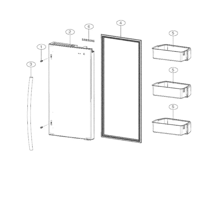 R Refrig Door Diagram and Parts List for RF4287HAWP XAA-0000 Samsung Refrigerator