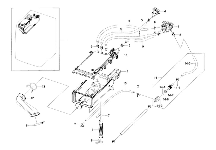 Housing-drawer Diagram and Parts List for WF395BTPAWR A2-0000 Samsung Washer