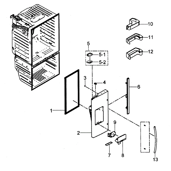 Left Door Diagram and Parts List for RFG297HDBP XAA-00 Samsung Refrigerator