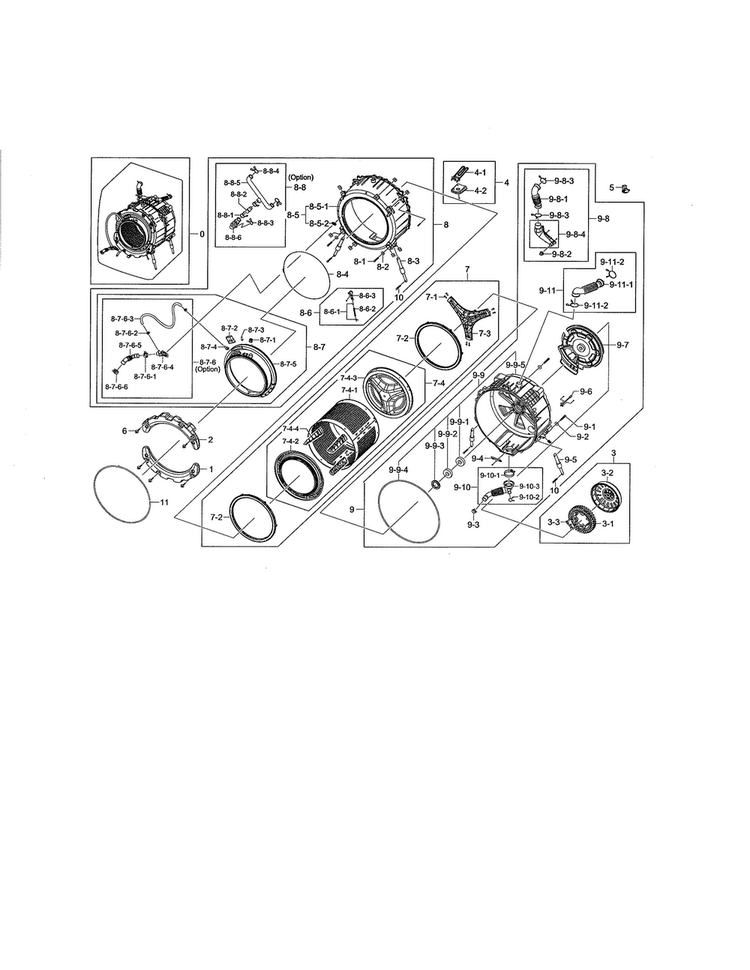 Tub & Drum Diagram and Parts List for WF461ABW XAA Samsung Washer